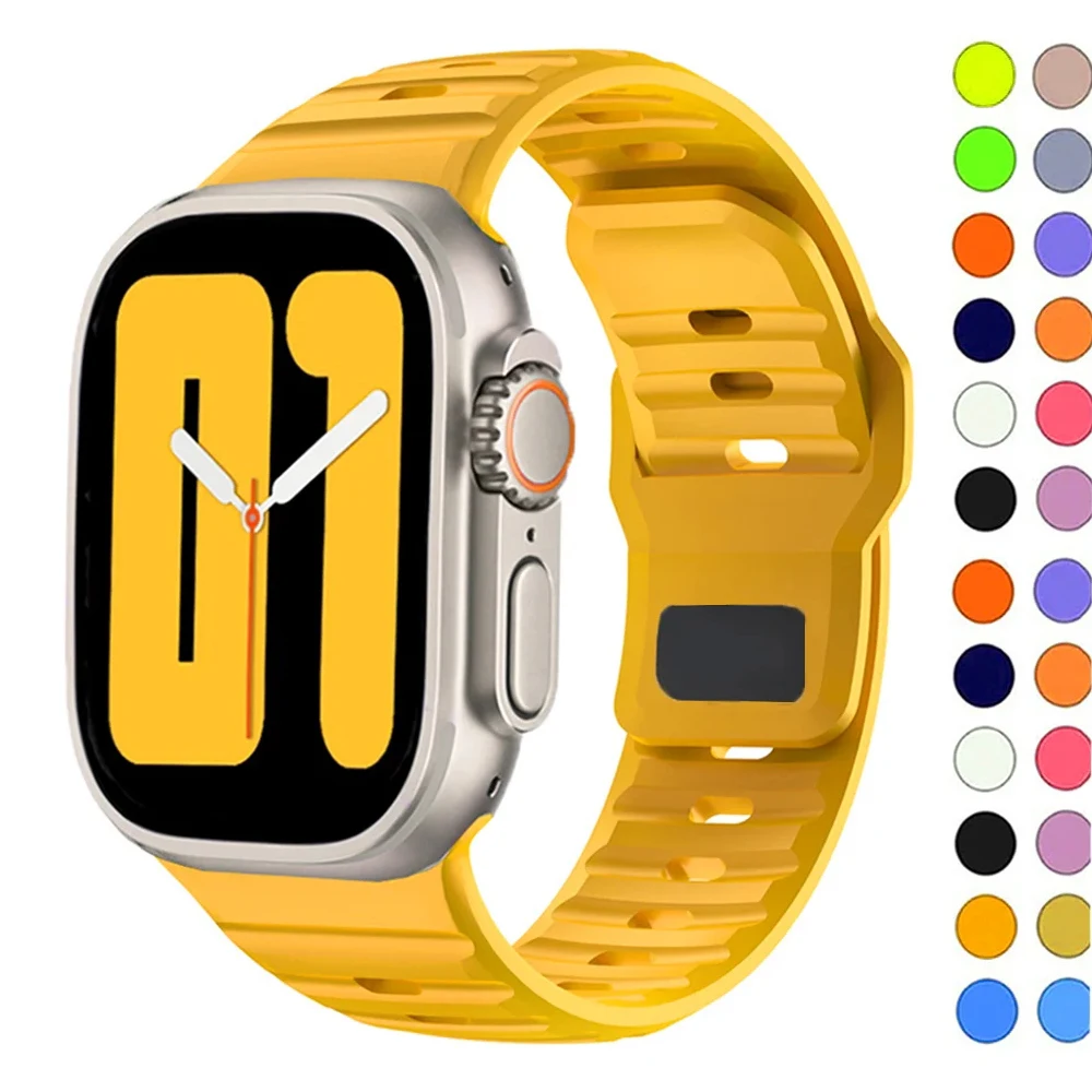 Soft Silicone Strap For Apple Watch Band S10 49mm 44mm 45mm 42mm 41mm 42mm Sport Watch Band iWatch Serise 5 6 7 8 9 Bracelet image 3