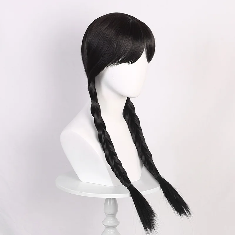 黒の二重編み込みコスプレウィッグ コスプレウィッグ ウィッグ