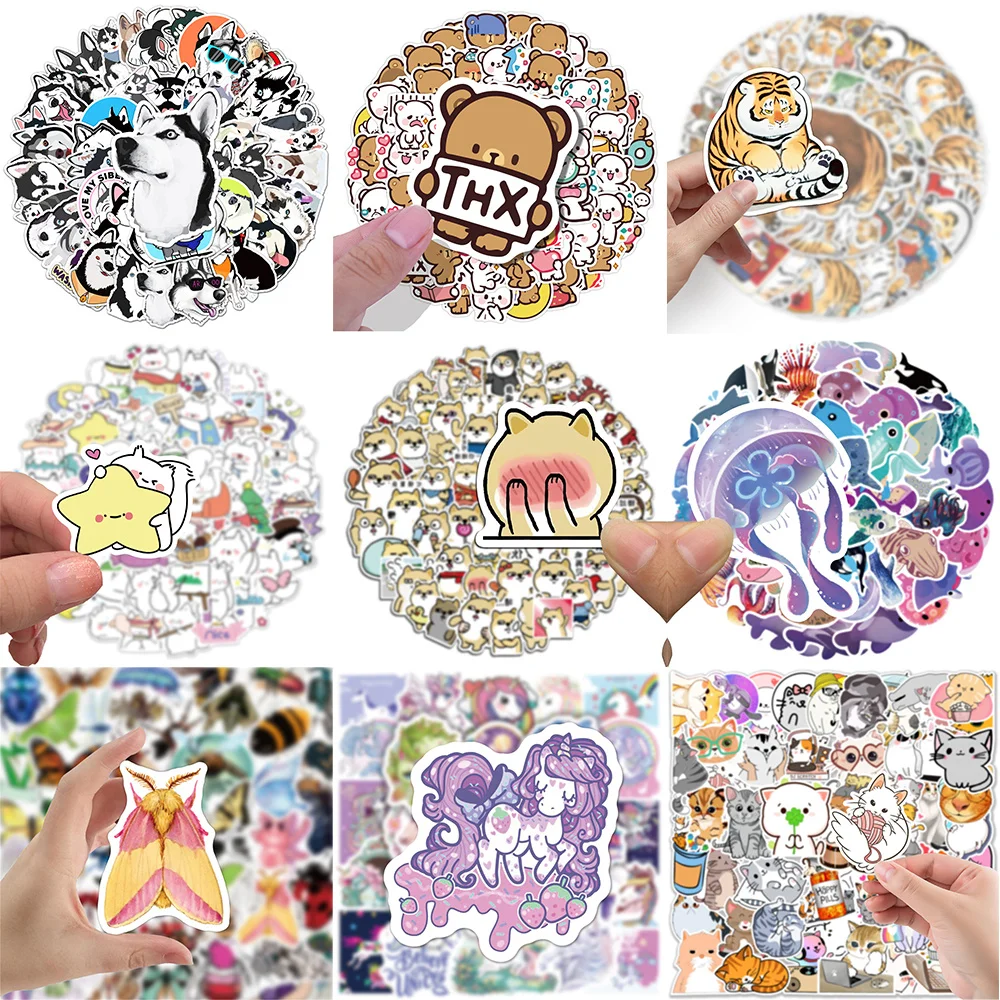 10/30/50PCS Carino Piccoli Animali Serie di Adesivi Cartoon Unicorno Graffiti Laptop Casco Bagagli Telefono iPad Decorazione FAI DA TE All'ingrosso