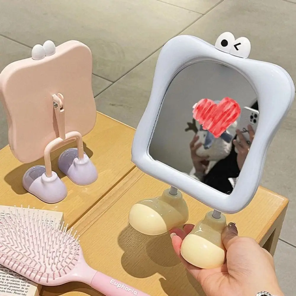 Free Standing Big Eyes Makeup Mirror Ornament Big Feet Cute Desktop Mirror Detachable Sturdy Funny Cosmetic Mirrors