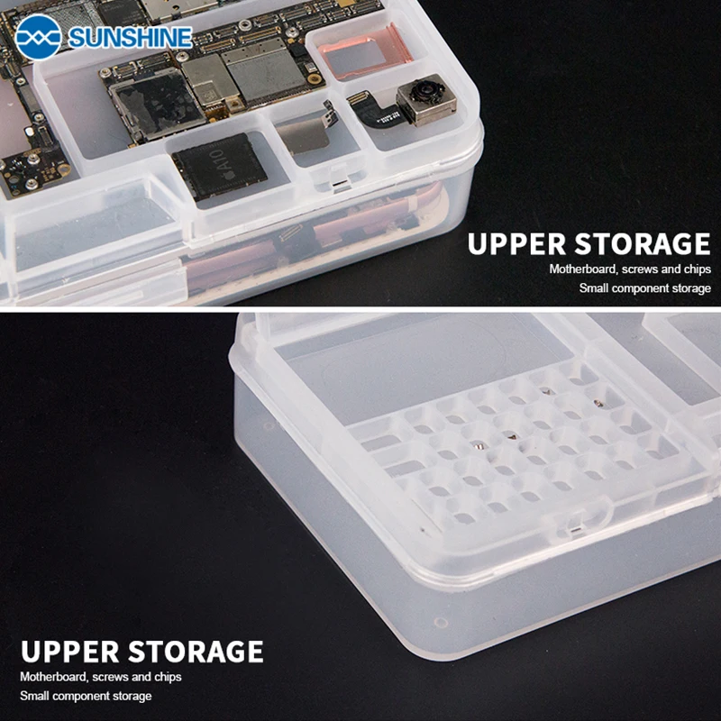SUNSHINE SS-001A 4pcs Plastic Storage Box Organizer Multi-function Magic Box Mobile LCD Screen Mainboard IC Plastic Organization