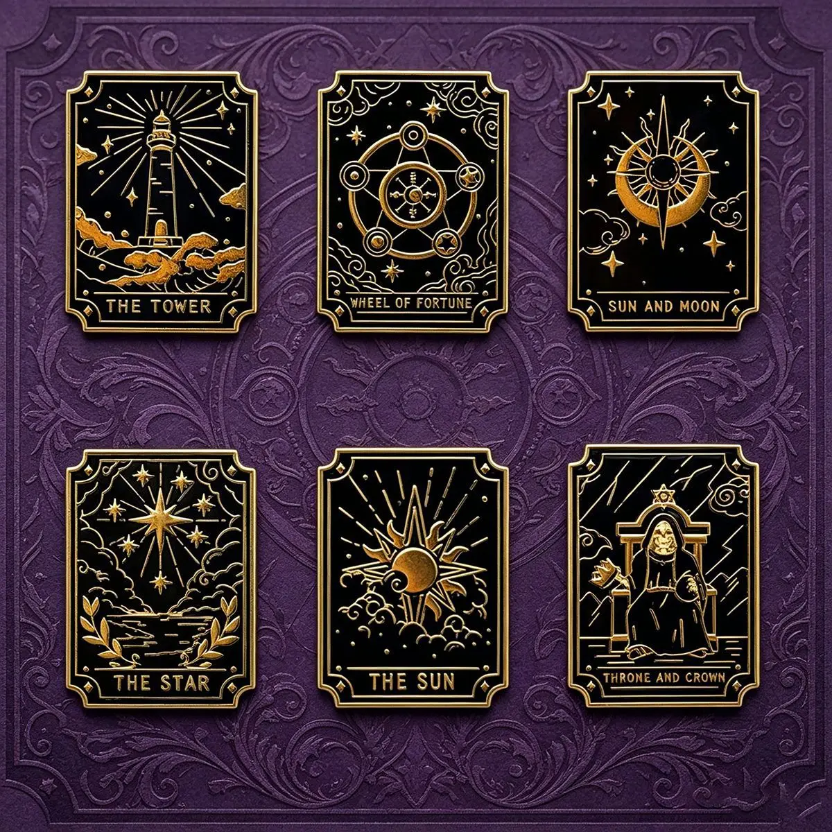 2026 New Hot Tarot Badge Twelve Constellations Creative Metal Brooch Personalized Backpack Decoration Fashion Trend Accessories