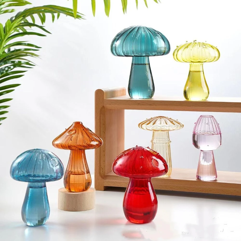 Simple Mushroom Flower Bottle New Transparent Glass Aromatherapy Bottle Hydroponic Glass Vase Aromatherapy Bottle Home Decor