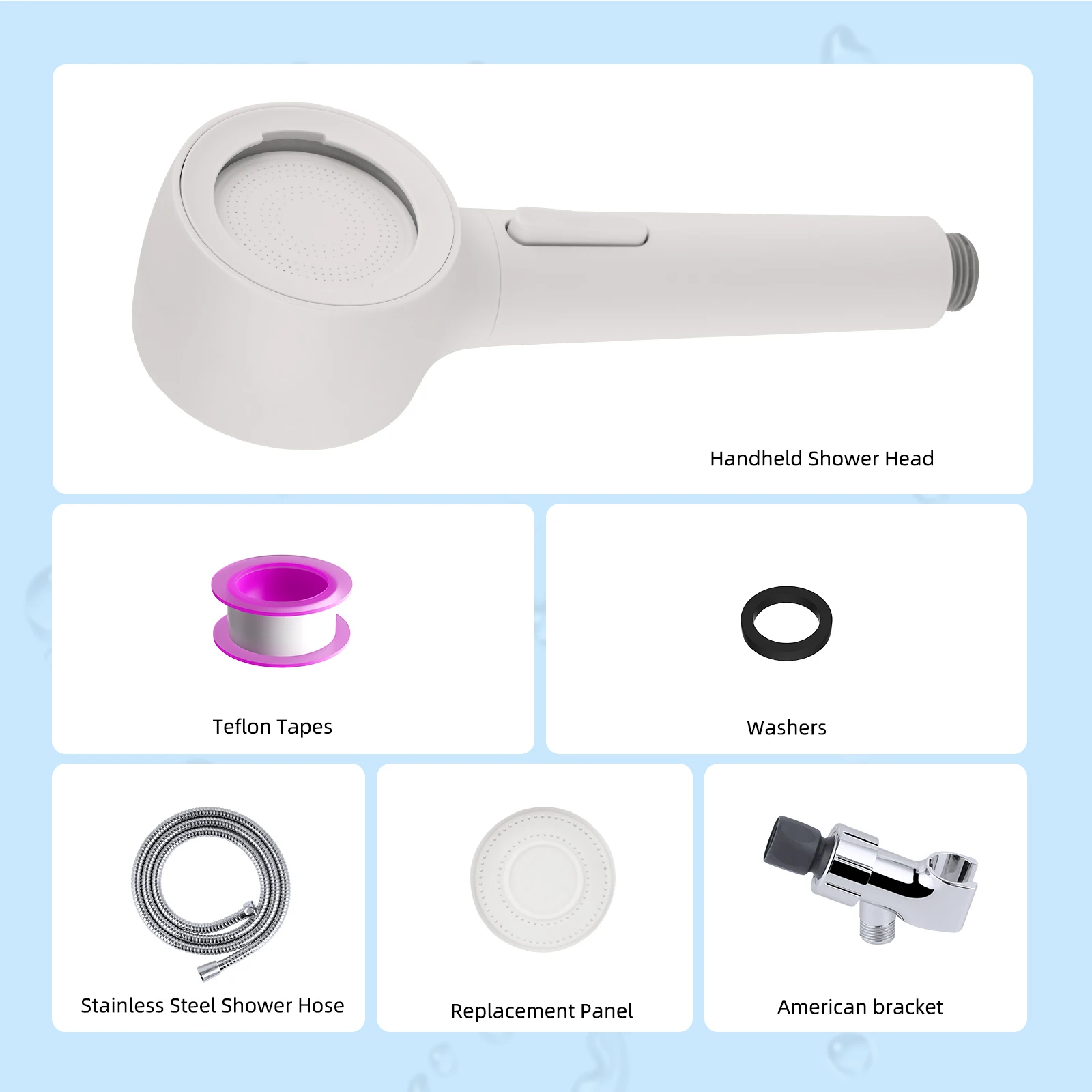 Innovative upgrades High Pressure and Multiple Spray Modes Handheld Shower Head - Anti-clog removable with 59 Inch Hose