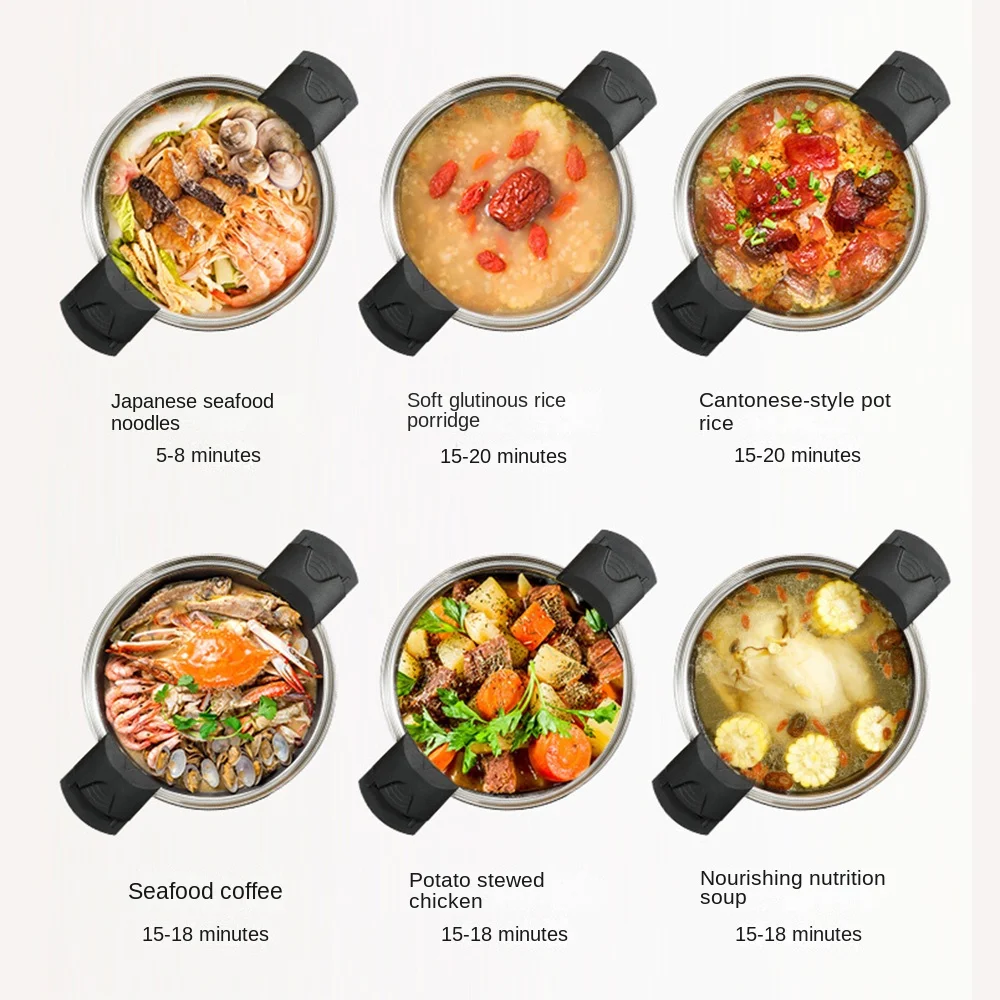 وعاء ضغط صغير من الفولاذ المقاوم للصدأ مع صمام عادم، وعاء طهي منزلي، وعاء غير لاصق ذو سعة كبيرة