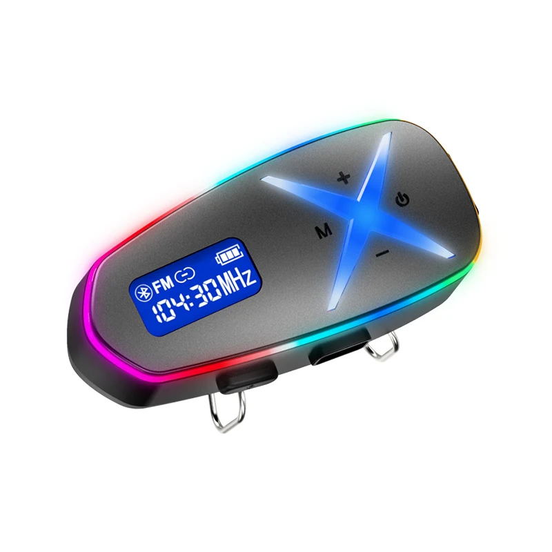 K16 2X Smart Motorcycle Helmet Headphones, featuring dual-person communication, voice assistant and music FM radio functions