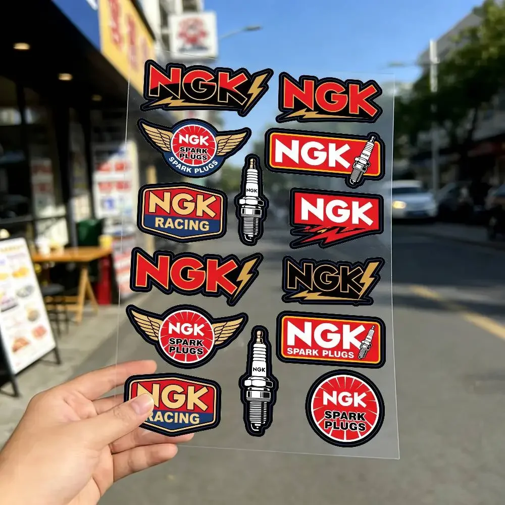 FOR NGK Universal Multi-Purpose Reflective Waterproof Stickers Scratch Conceal For Auto Bike Helmet Mug Fridge Decoration