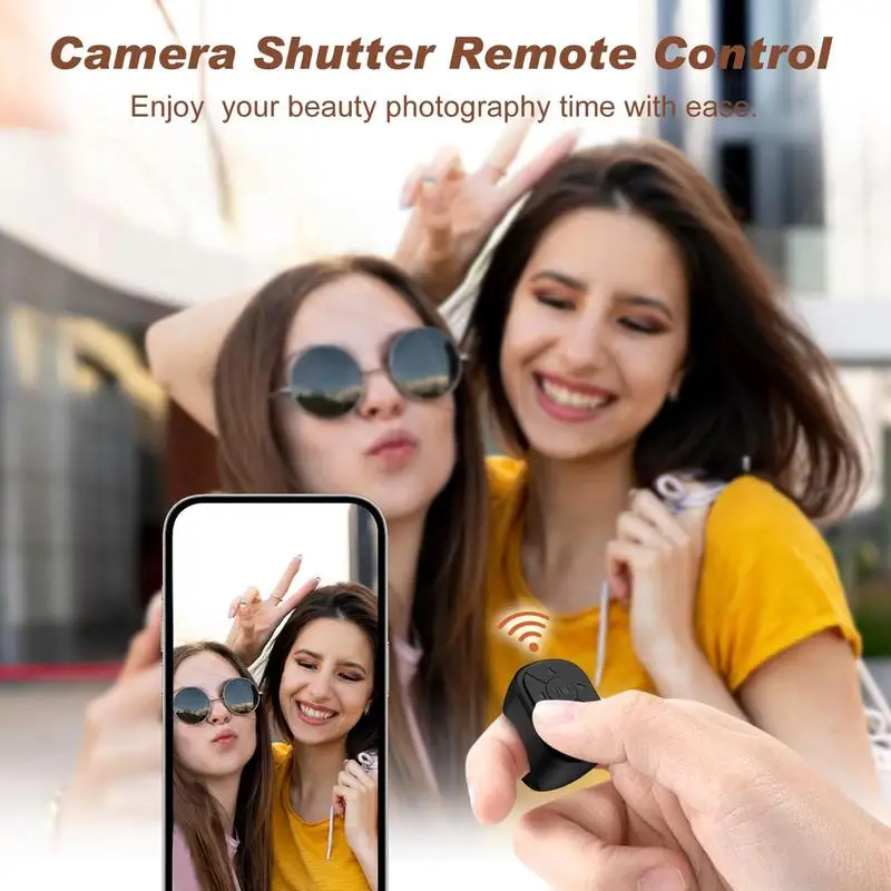 Bluetooth Control Ring: Page turner, camera shutter, video & music remote. iOS/Android compatible.