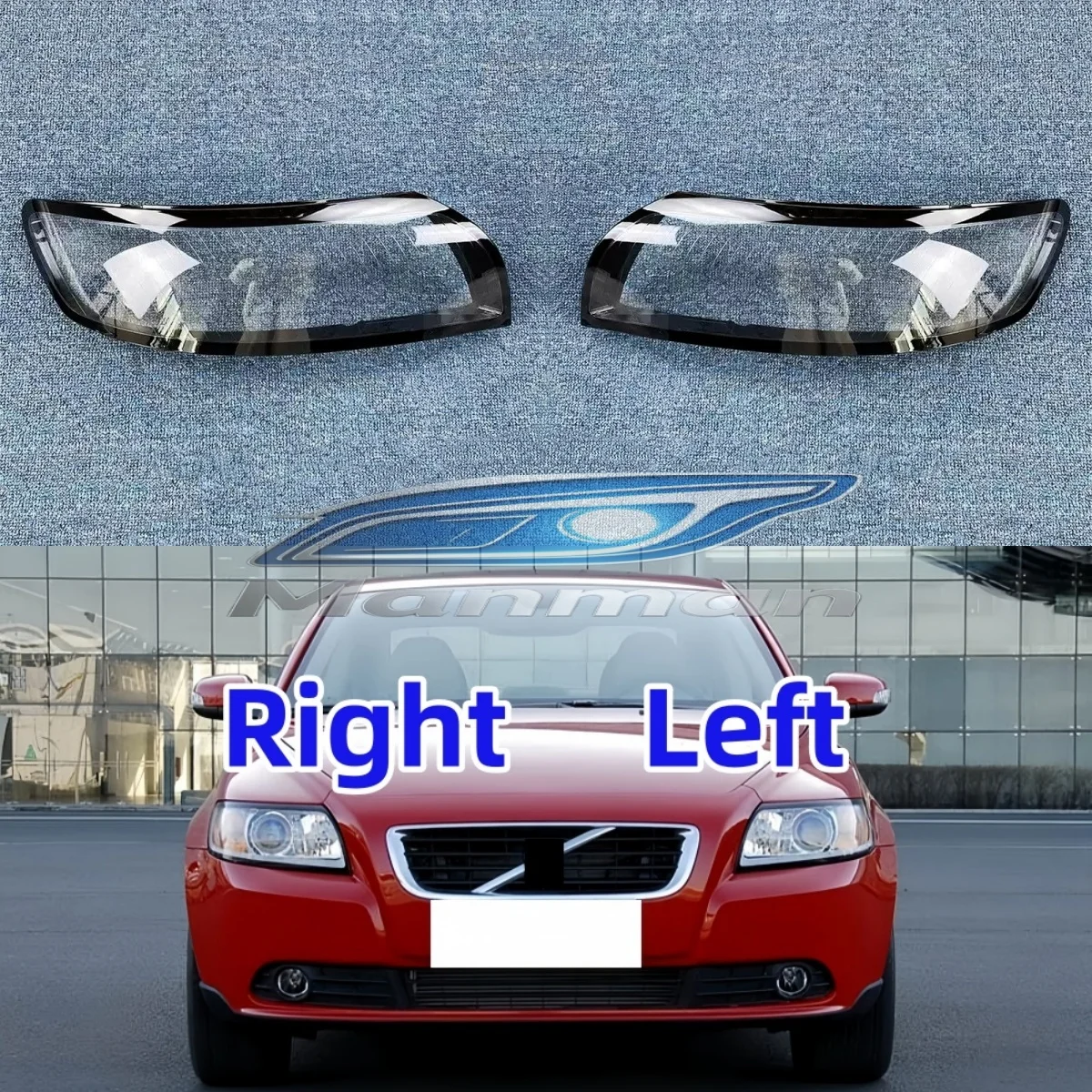 For Volvo S40 2007 2008 2009 2010 2011 2012 Headlight Cover Headlamp Lamp Shell Lens Plexiglass Replace Original Lampshade