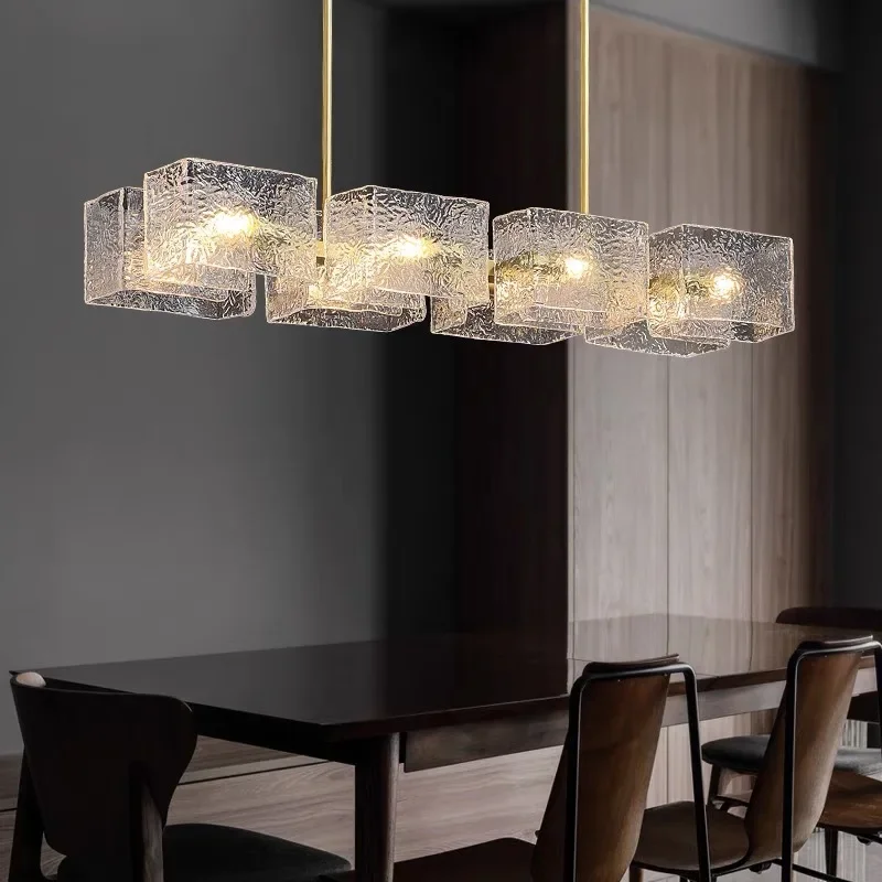 Nordic Luxury Crystal Chandelier for Living Room Dining Room Glass Pendant Light Gold Luster Bar Table Hanging Lamps