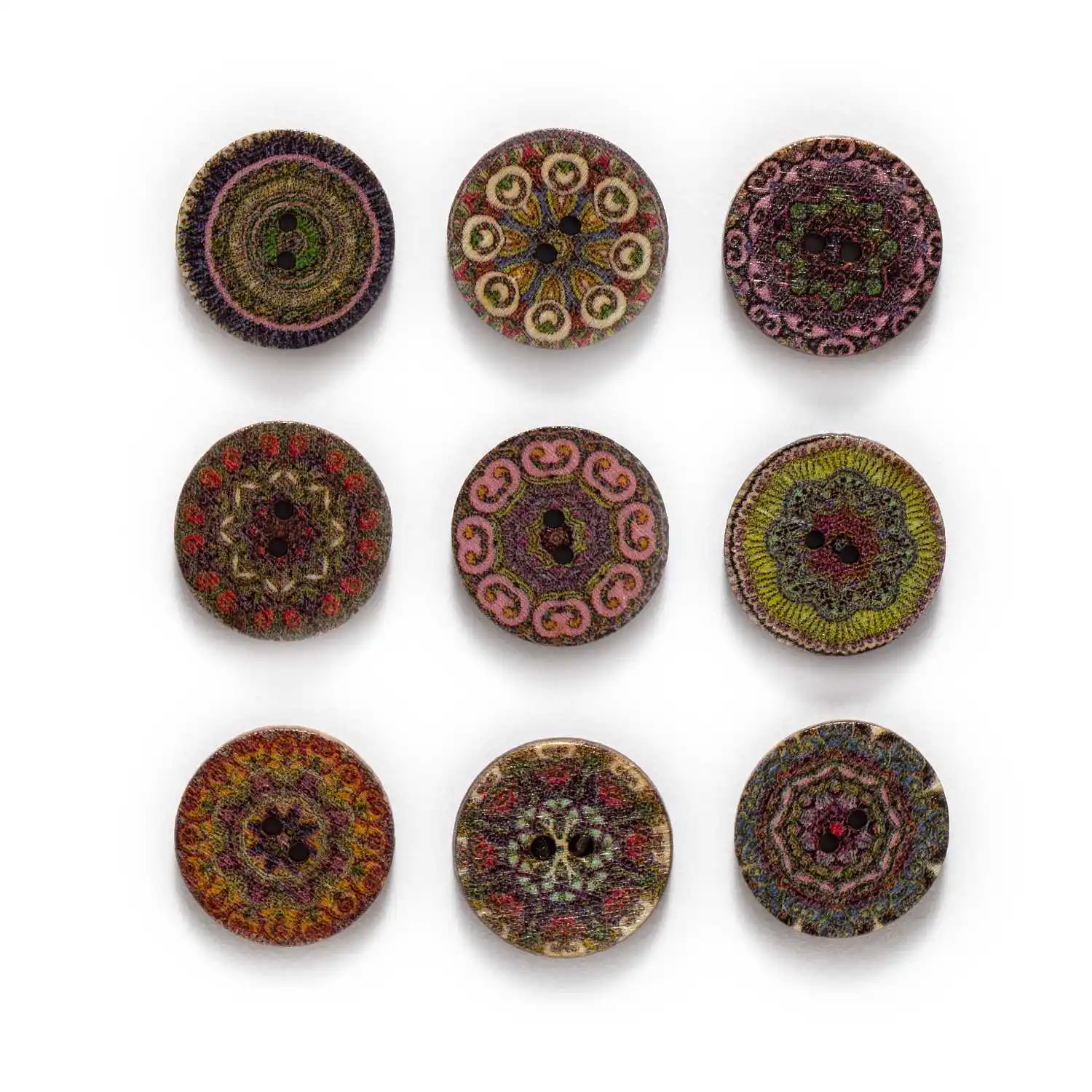 50Pcs/Lot 2 Holes Wood Buttons for Sewing Scrapbooking Clothing Craft Making 15-25mm view 5