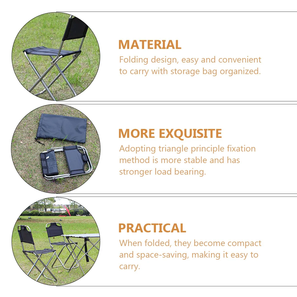 

Foldable Outdoor Camping Stool Lightweight Portable Alloy Chair for Fishing Picnic Sports Leisure Stable Folding Seat