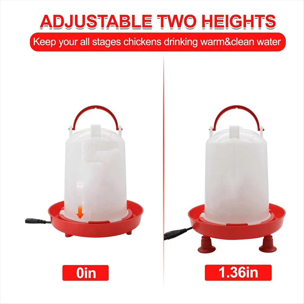 3L ساخنة الدجاج سقي لفصل الشتاء السيارات ملء سخان مياه الدجاج مع دعم الساق ، 35 واط التدفئة الدواجن الاتحاد الأوروبي التوصيل