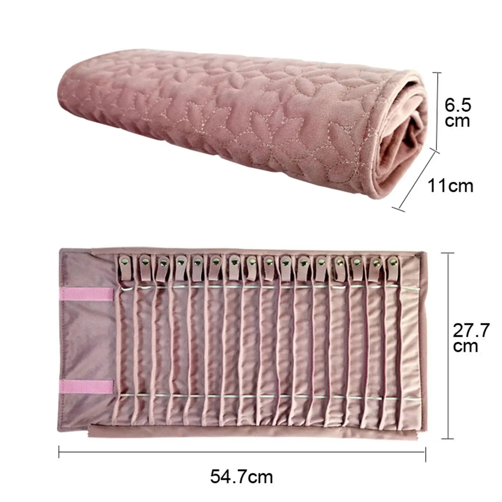 حقيبة مجوهرات رول مخملية آمنة وقلادة للسفر وحقيبة تخزين قابلة للطي #3