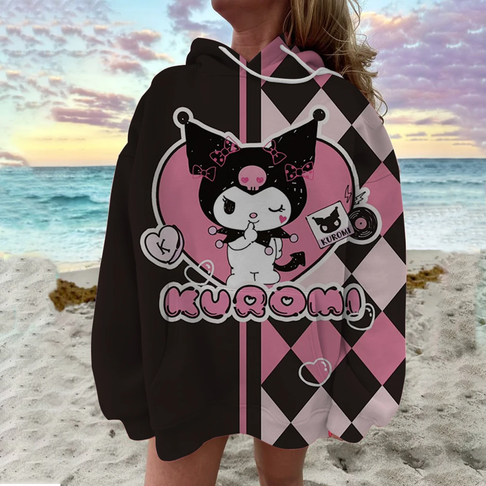 MINISO Couple Hoodies Fashion Coulomi Hello Kitty 3D Print Hoodie Men Women Fashion Casual Sport Sweatshirts Pullovers Hooded