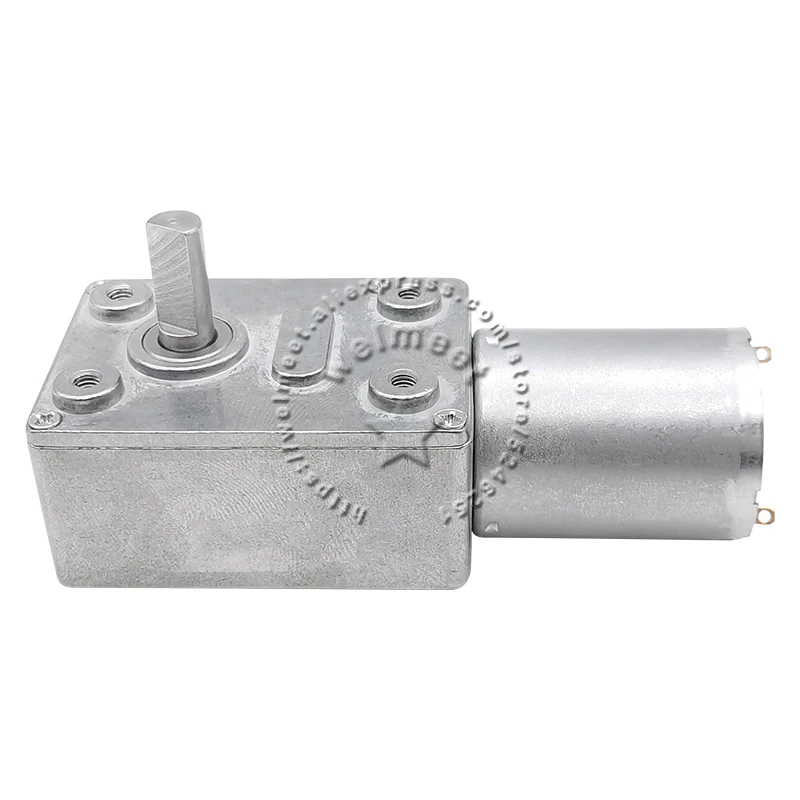 DC6V 12V 24V D6x14mm Solid Shaft Large Torque Turbo Worm Speed Reduction Gear Motor with Full Metal Gearbox Self-Lock JGY370