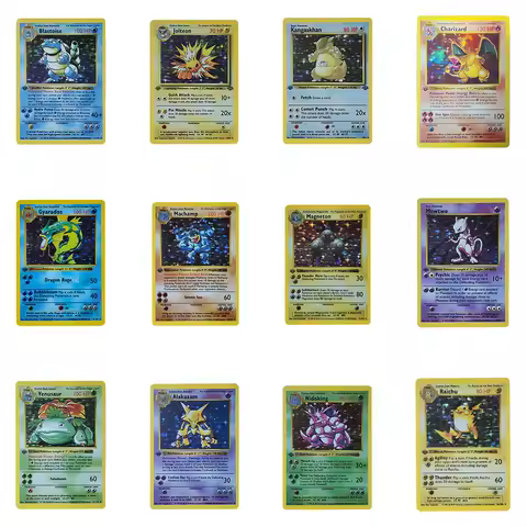 PKM Pokemon Porxy cards Foil English versions Single Deck Charizars Blastoise Jolteon Mewtwo Zapdos Zapdos Gyarados Alakazam