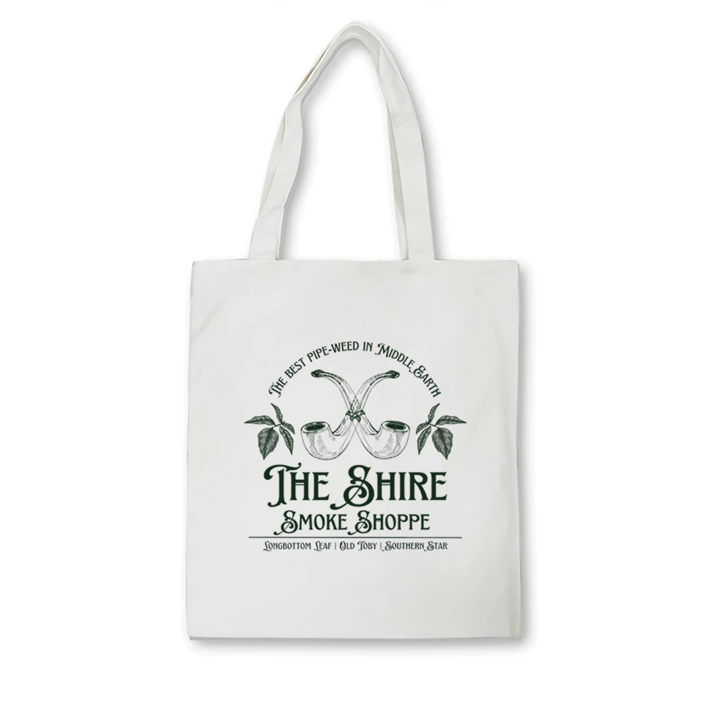 The Shire Smoke Shoppe tote bag The Hobbit Elevenses shopping bag Lord of the Rings LOTR fan gift Hobbit Second Breakfast