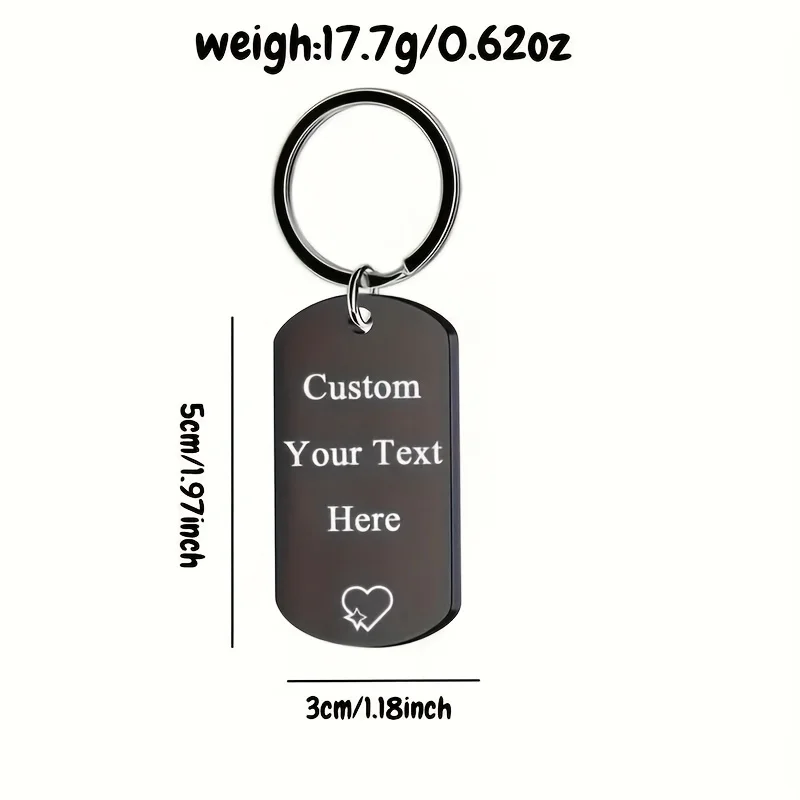 1pc, Personalized Engraved Photo Text Keychain, Men'S Portable Keychain, Perfect Gift for Family Men And Women