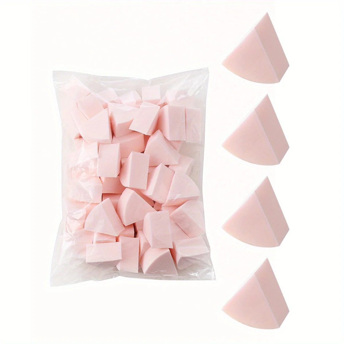 50pcs Triangle Makeup Blender Sponges For Full Face Curve Blending Coverage, Cream, Liquid Foundation, Mini Beauty Applicator