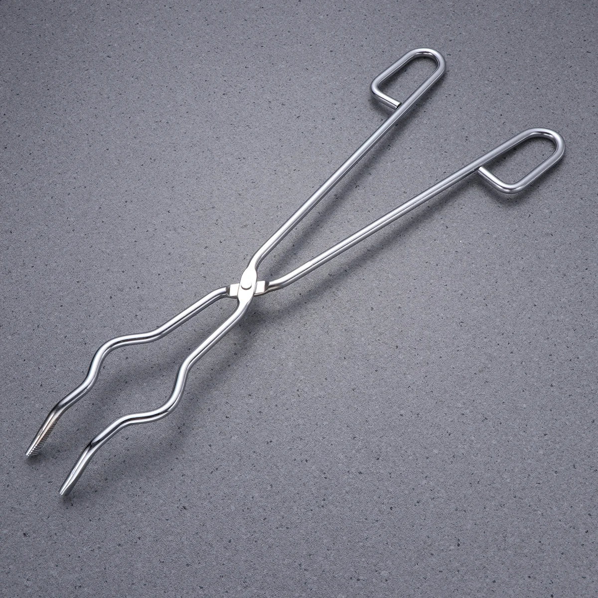 

45Cm Steel Crucible Tongs Anti-Slip Handle For Flask Beaker Laboratory Use Silver Medical Teaching Equipment Lab Instrument