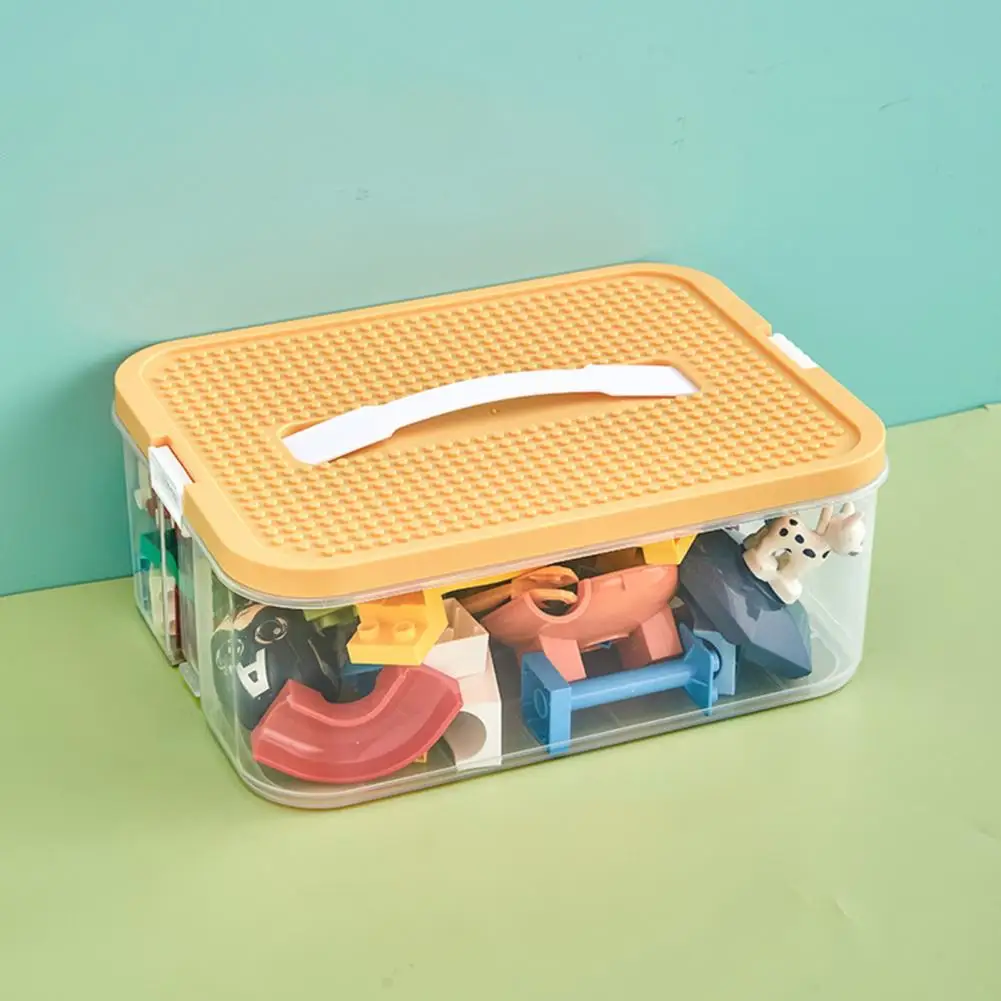 Organizador de juguetes, estuche de almacenamiento de joyas transparente con tapa, múltiples compartimentos para bloques de construcción, caja organizadora de capacidad, dormitorio