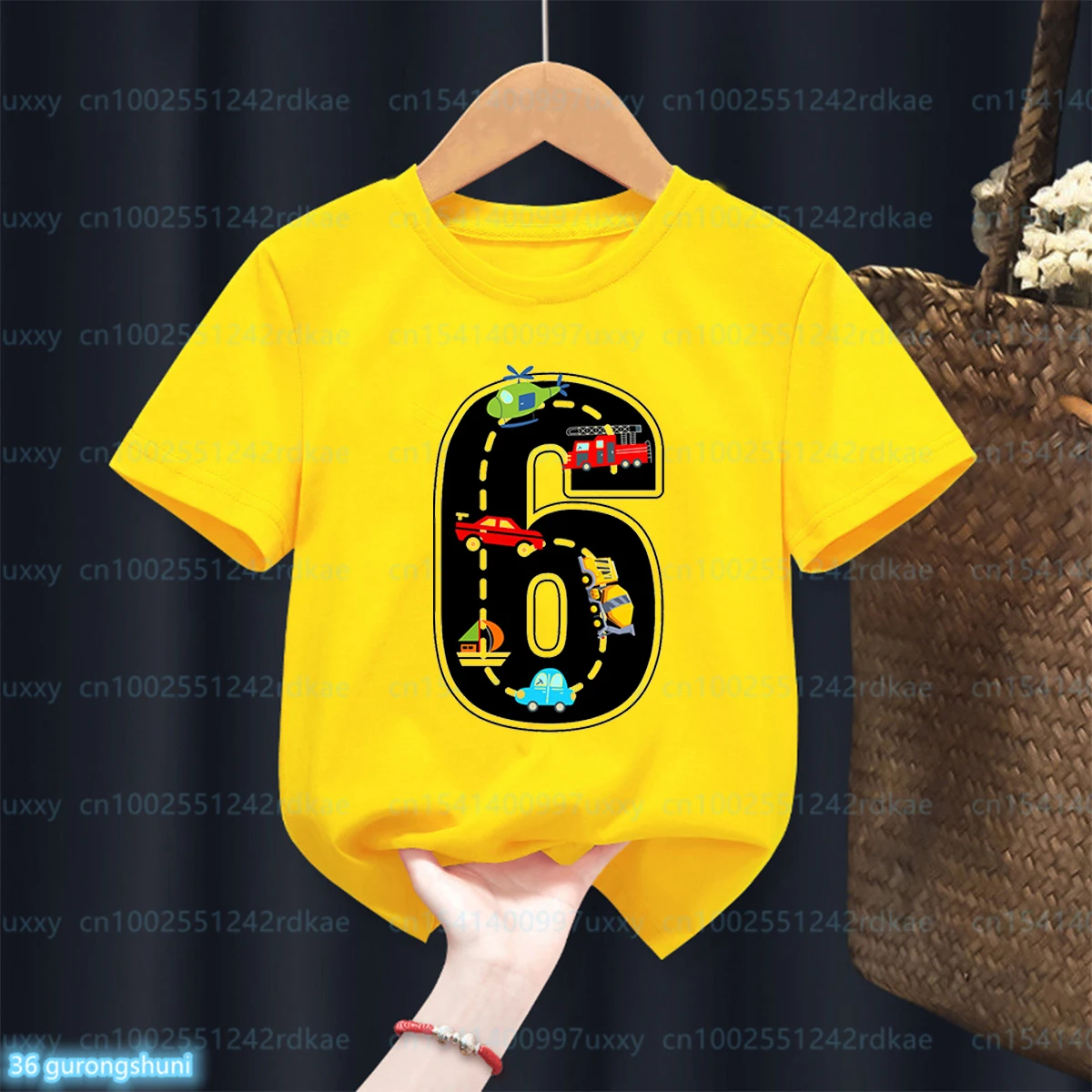 Transportation Birthday Tshirt 1-10 Birthday Tshirt Airplane , Truck Graphic Print Boys T-Shirt Fashion Cute Toddler Tshirt Top