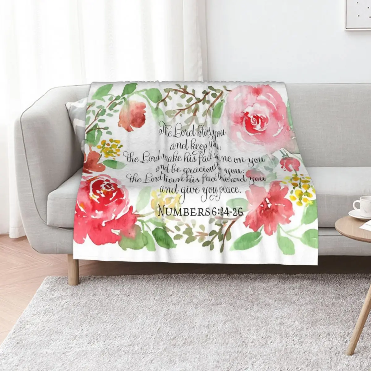 The Blessing | Numbers 6:24-26 | Scripture Art Throw Blanket christmas gifts For Decorative Sofa Thin Bed Baby Cute Blankets
