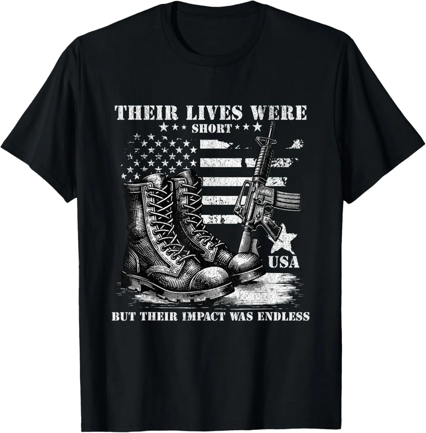 

Their Lives Were Short, But Their Impact Was... Memorial Day T-Shirt 100% Cotton O-Neck Short Sleeve Summer Casual Mens T-shirt