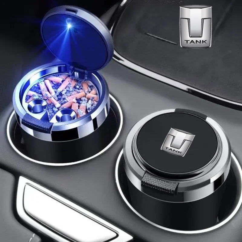 

Car Ashtray Cigarette Ash Holds Cup LED Light Automotive Ashtray For Great Wall GWM WEY TANK 300 500 Tank300 Tank500 accessories