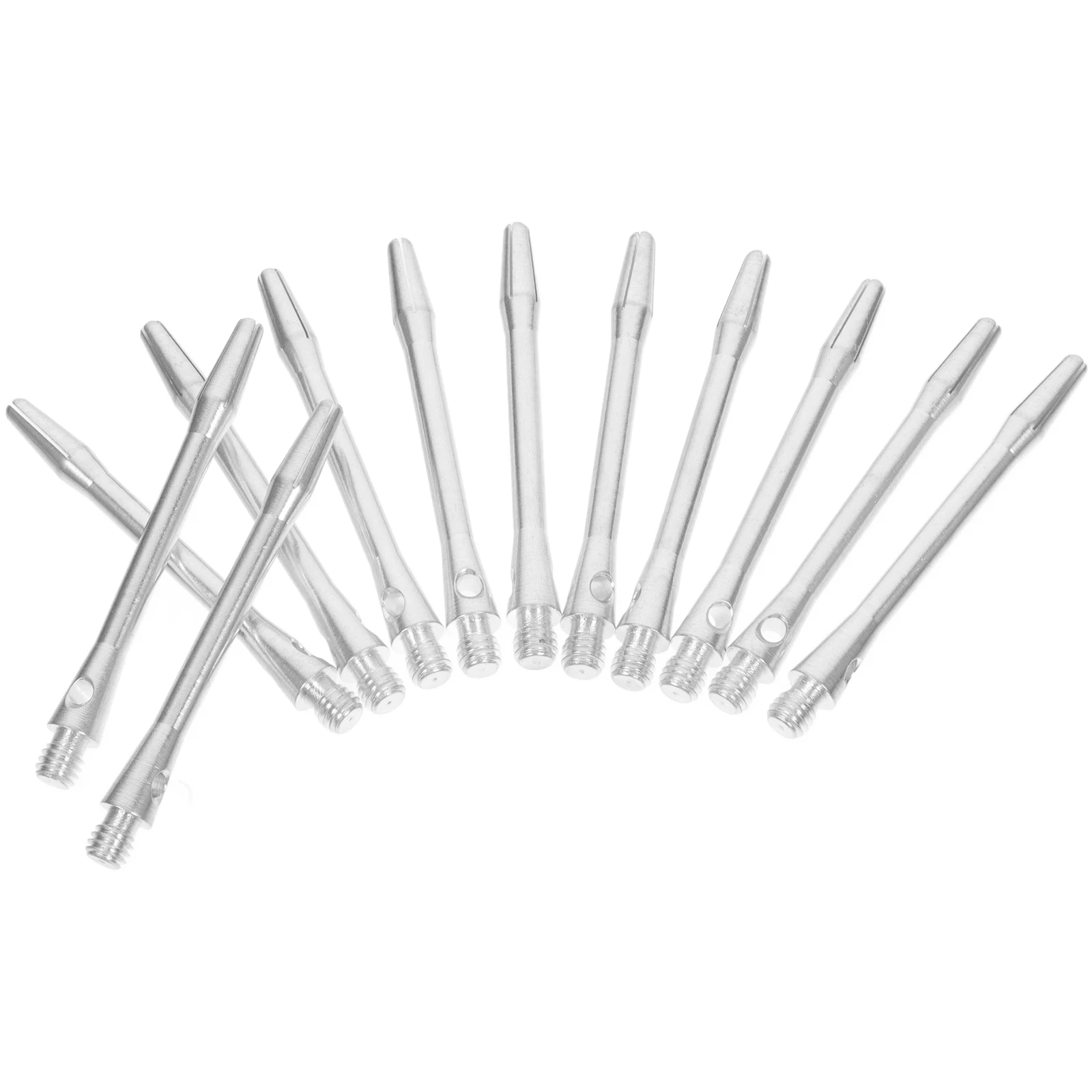 12 Pcs Silver Aluminum Shafts 48mm Replacement Throwing Accessories for Lightweight Portable Competition Toy
