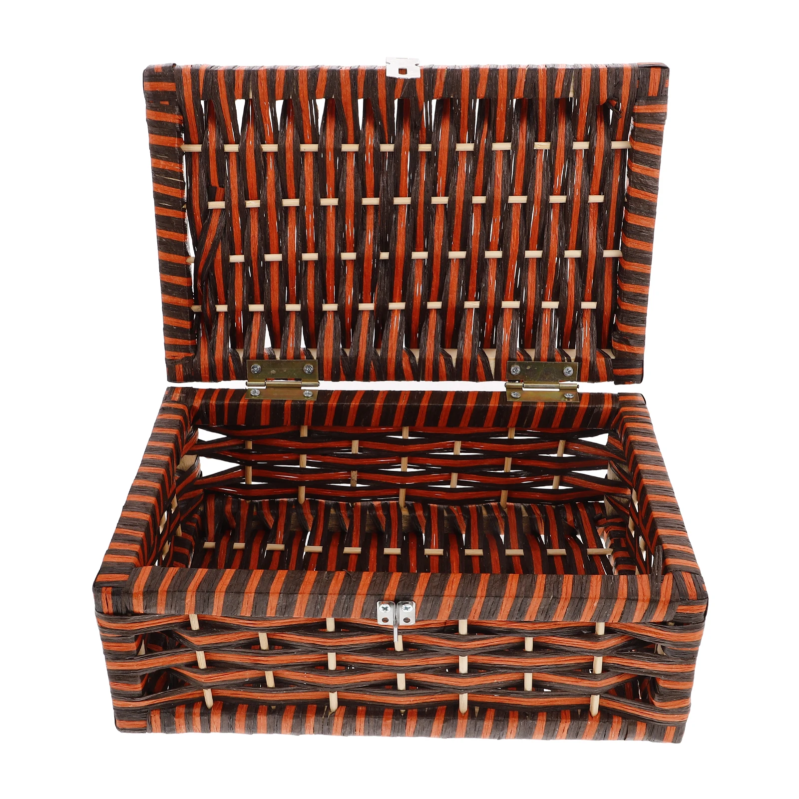 

Rattan Storage Box Woven Basket with Lid for Snacks Cosmetics Sundries Large Capacity Dust Moisture Protection Home Decor Style