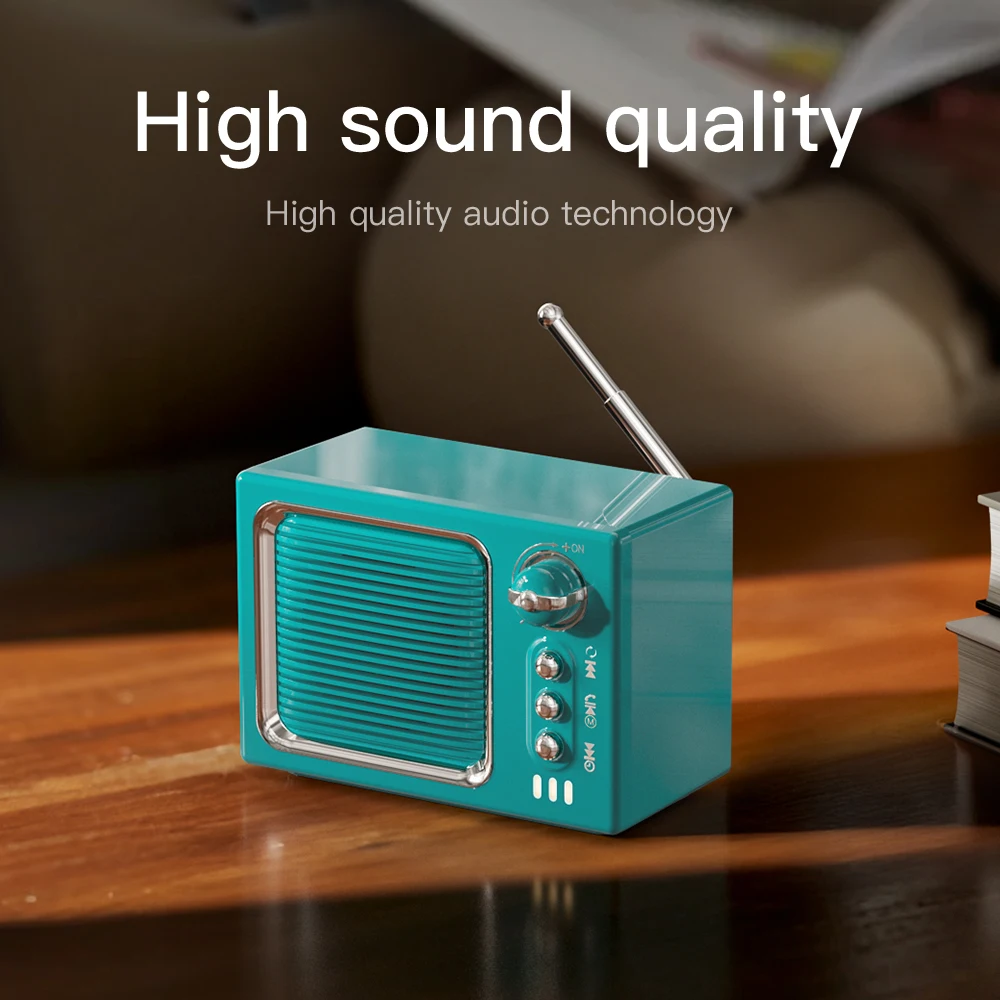 Speaaker Bluetooth Vintage Mini, alat bantu tidur kebisingan putih, Soundbar, kotak musik suara Hifi nirkabel, panggilan bebas genggam, pemutar musik kartu TF