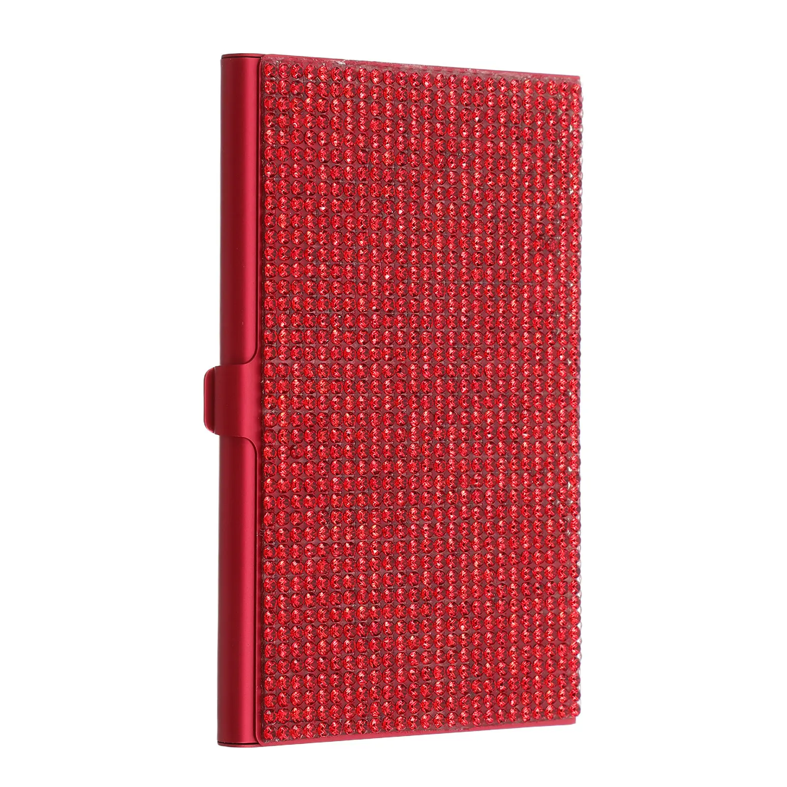 Card Holder Rhinestone Metal Slim Glitter Name Card Case Women Office Travel Portable Case Bling Gifts for Women