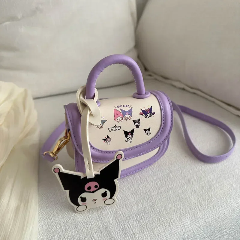 Sanrio-monedero de hello kitty para niña, bolso de princesa para bebé, bolso de hombro de dibujos animados, bolso de mensajero para niños, kuromi