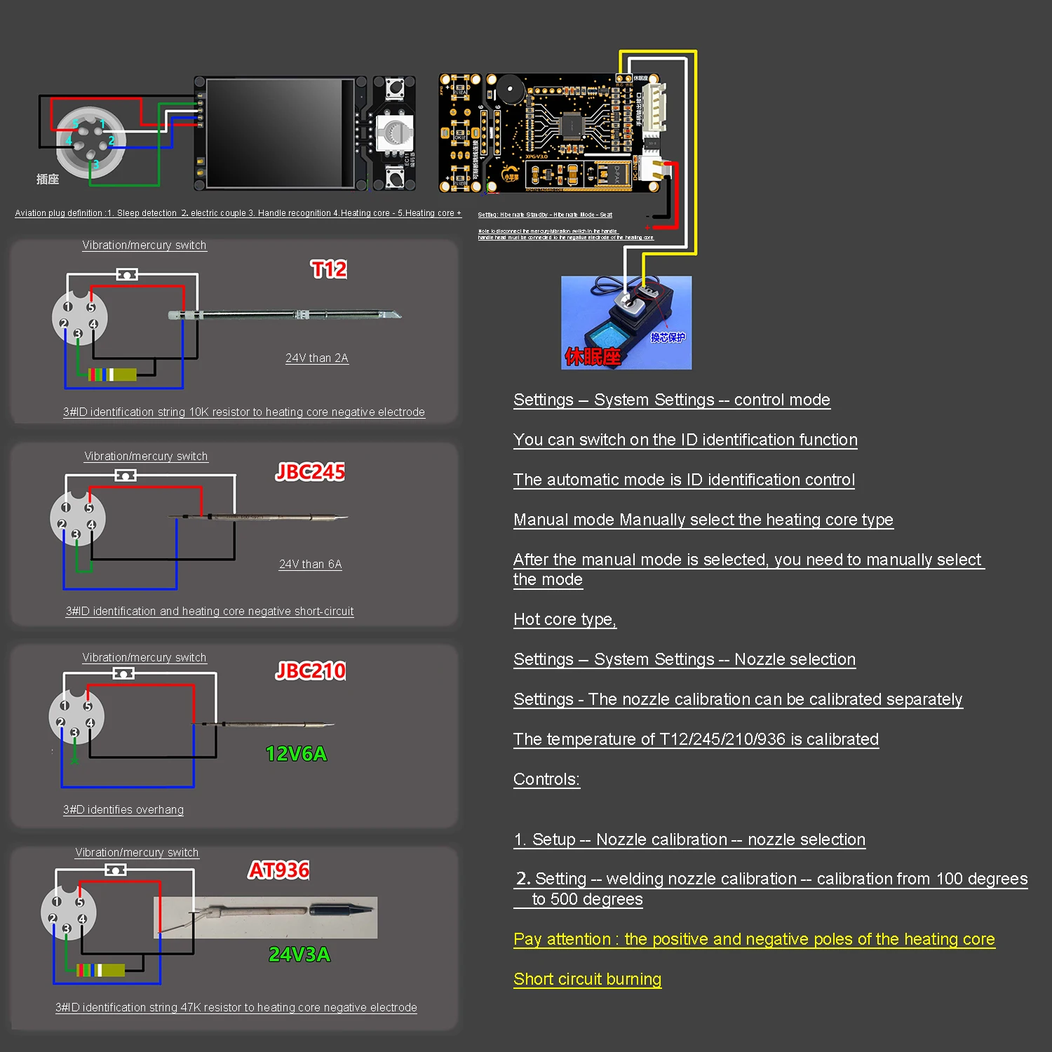 Imagem -06 - Controlador de Ferro de Solda Digital para Hakko T12 Control Board Display Colorido Jbc245 210 936 Estação de Solda 12v 24v