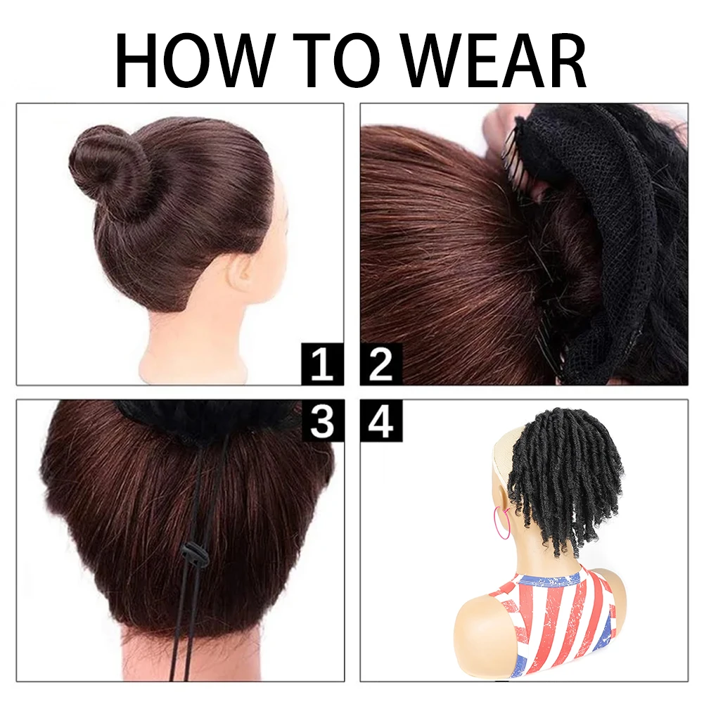 Belle Show synthetische Dread lock Pferdes chwanz Verlängerungen 8 Zoll kurze Dreadlocks Brötchen Clips auf Haar Pferdes chwanz Verlängerung für schwarze Frauen