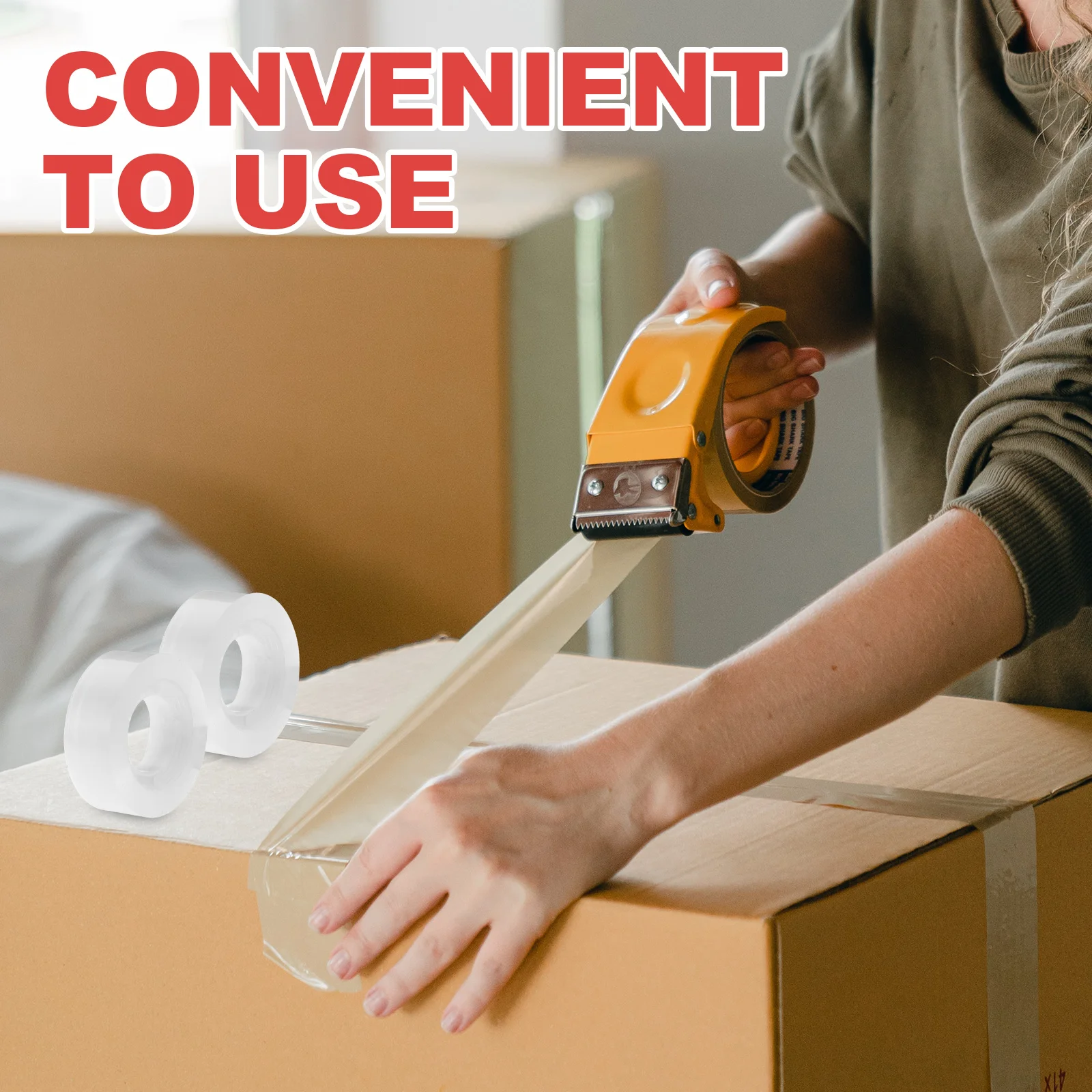 12 لفة شريط شفاف شفاف صغير التصاق قوي للمكتب والمدرسة والتغليف المنزلي DIY مغلفات الختم الشريط الشفاف #4