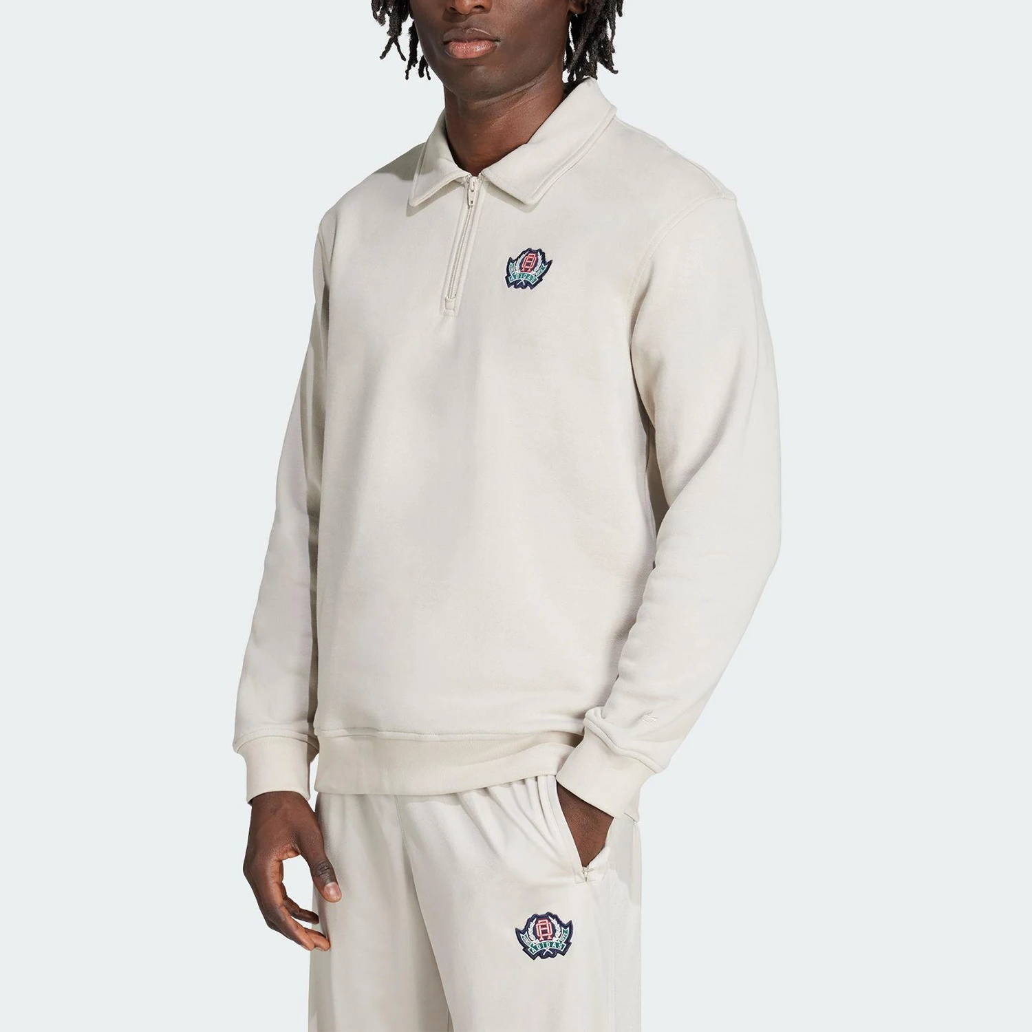 Adidas Authentic Three Leaves Men's Stand Collar Sports Loose Pullover JX8172