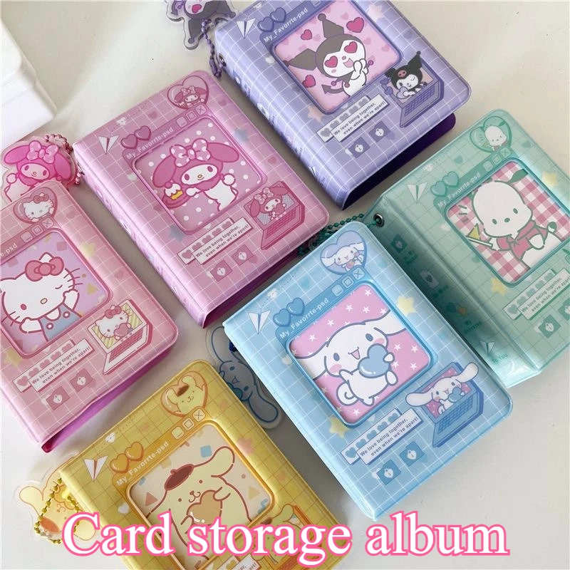 Novo Álbum de Fotos Hello Kitty Anime Cartoon Kawaii, Álbum de Armazenamento de Fotos de 3 Polegadas, Porta Cartões Fofo, Brinquedo Colecionável, Presente