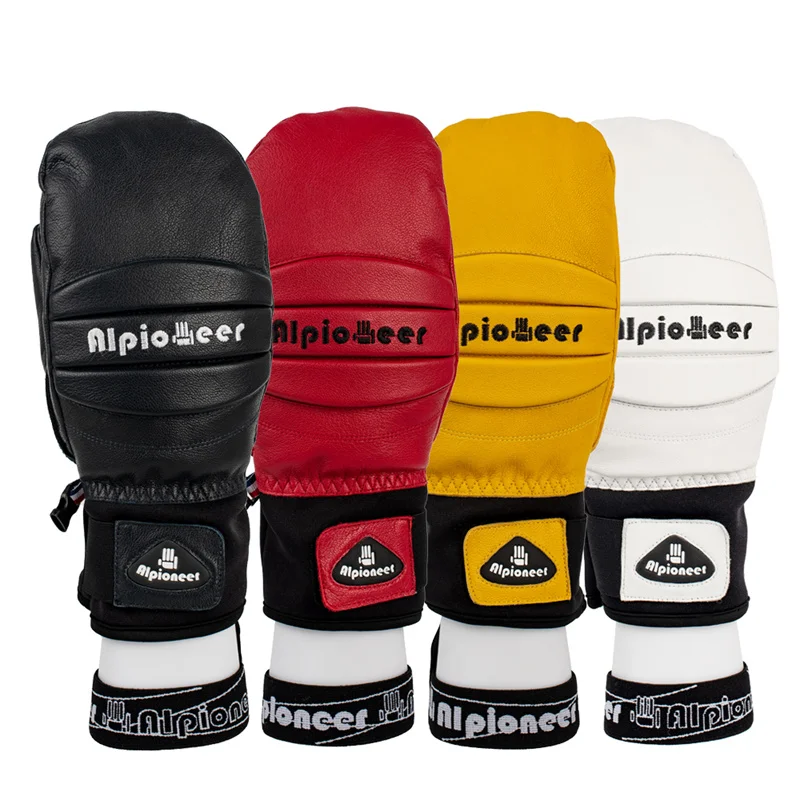 Profession elle Ski handschuhe Männer Frauen Winter warme Schnee handschuhe Ziegenleder wasserdichtes Snowboard Schneemobil Radfahren Ski handschuhe