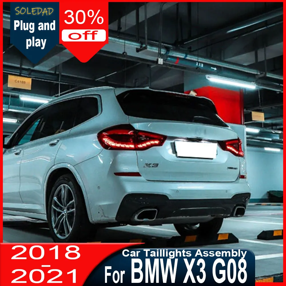 

Пара задних фонарей для BMW G08 X3 2018-2021, новый стиль, светодиодные, с динамическим сигналом торможения и заднего хода, комплект задних фонарей в сборе