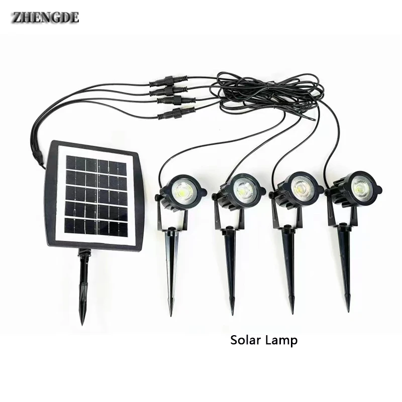 

Outdoor Solar Landscape Spotlights 1 to 4 Warm White Lights Solar Panels Automatically Turn On/off Patio Garden IP65 Lawn Lights