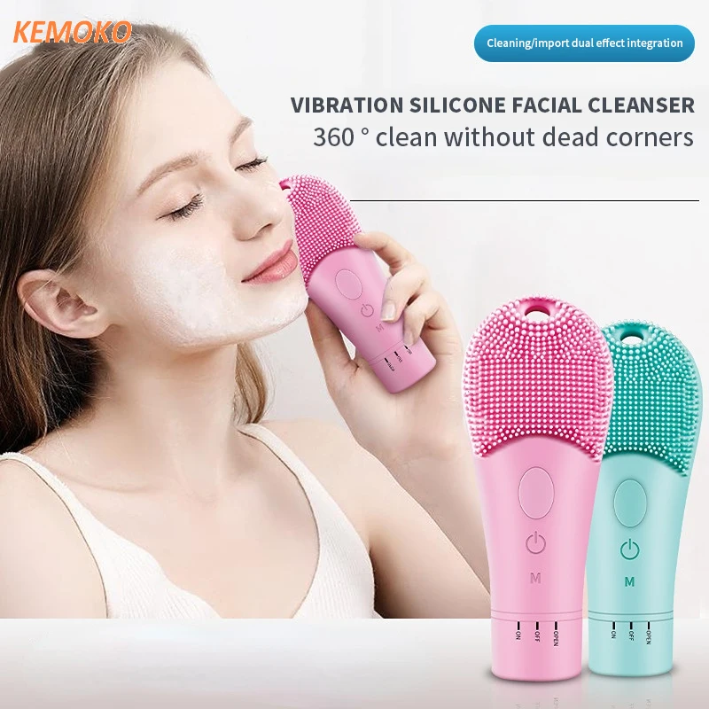 Escova elétrica sonic massageador limpador facial escova de limpeza de silicone rosto poros profundo cravo lavagem removedor de maquiagem espuma