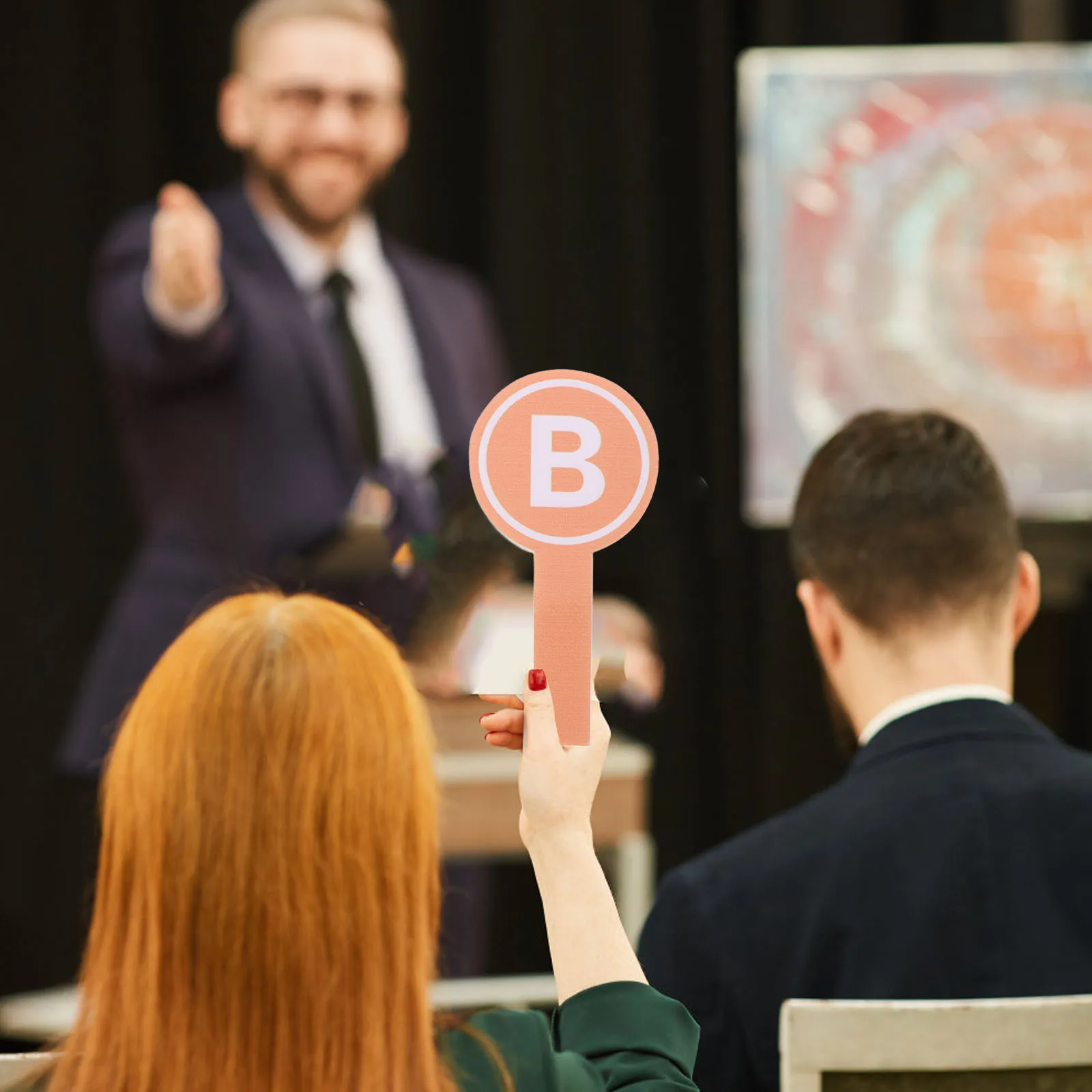 

4Pcs Reusable Voting Paddles A- Letters for Classroom Voting Auctions Scoring Team Games Interactive Scoreboard