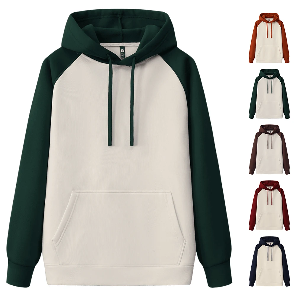 

Fashion Color Block Comfortable Fleece Hoodies Men High Quality Winter Thick Baggy Soft Hoodies In Bulk Sudaderas Con Capucha