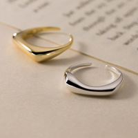 925 Sterling Silver Geometry Arc-Shaped ​Open Rings For Women Engagement High Quality Jewelry Accessories Wholesale Jewellery