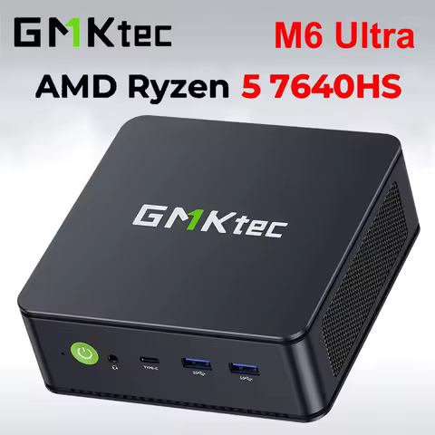 GMKtec M6 Ultra Mini PC AMD Ryzen 5 7640HS DDR5 M.2 2280 SSD Win11 Pro USB4 2.5G LAN WiFi6E BT5.2 Desktop Office Gaming Computer