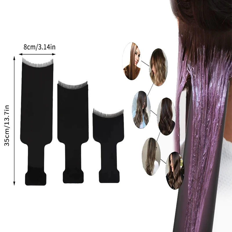 1/3PC S/L/M Professional Salon Hair Dyeing Board Highlight Plate Coloring BrushComb Swatch Board Barber Hairdresser Styling Tool