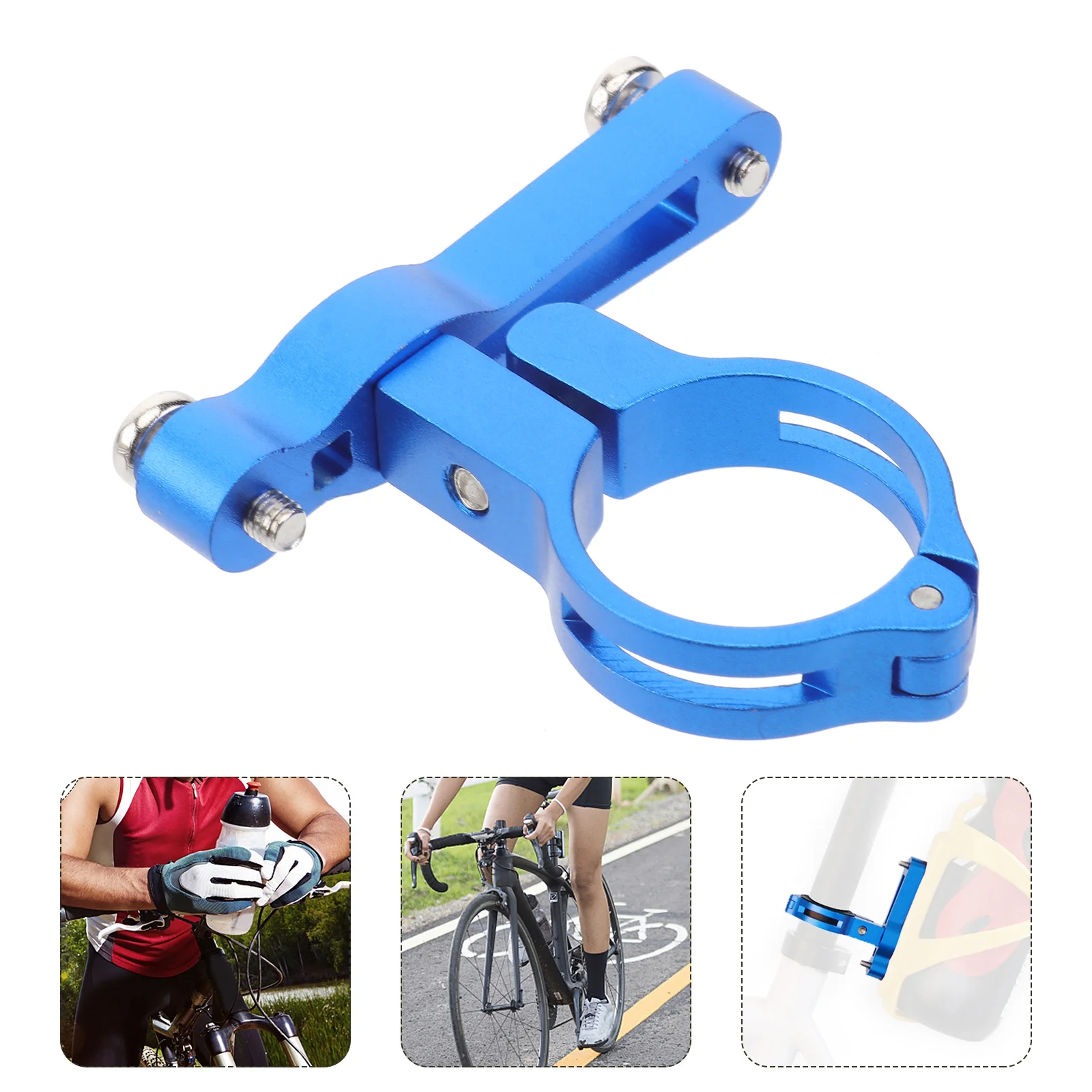 1 Buah Adaptor Penjepit Botol Air Sepeda dari Paduan Aluminium, Dudukan Botol Minum Berputar untuk Kebanyakan Pegangan, Penjepit Rak Botol Minum